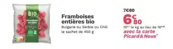 Framboises entières bio