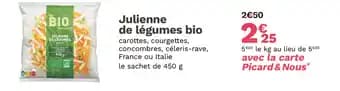 Julienne de légumes bio