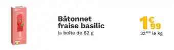 Bâtonnet fraise basilic