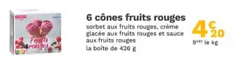 6 cônes fruits rouges