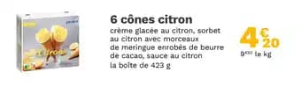 6 cônes citron