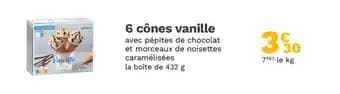 6 cônes vanille