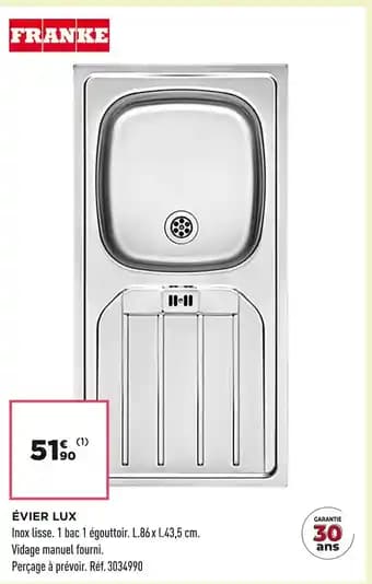 Franke Évier Lux