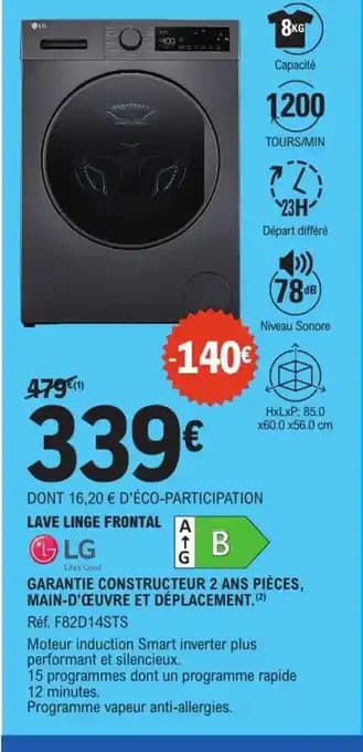 LG Lave linge frontal
