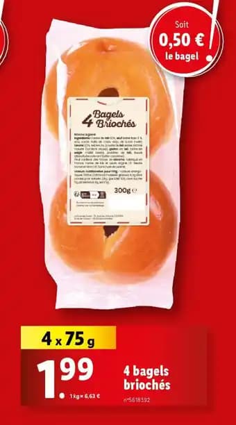 4 bagels briochés 4 x 75 g