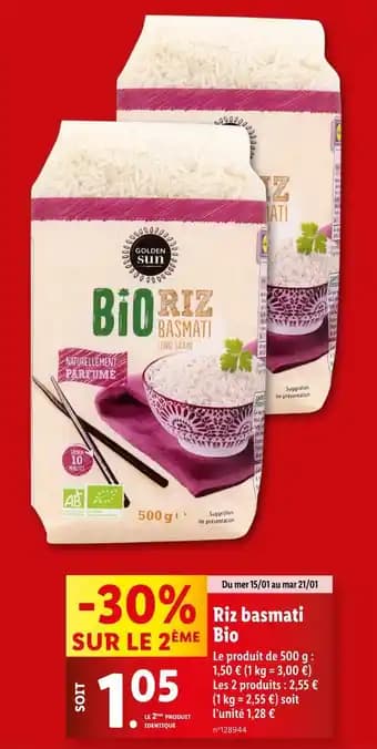Golden Sun Riz basmati Bio