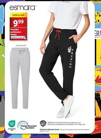 Pantalon molletonné femme