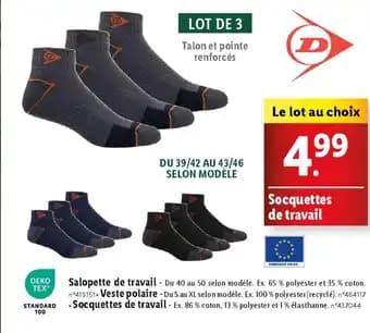 Socquettes de travail