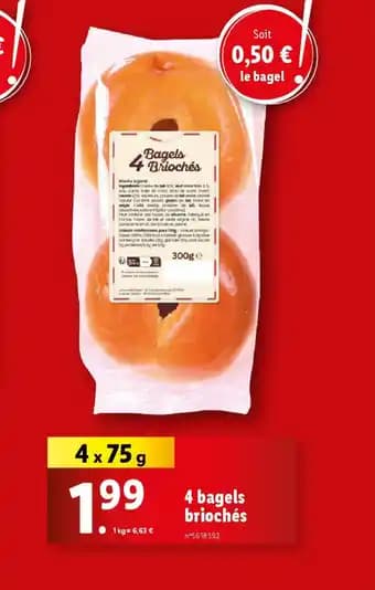 4 bagels briochés 4 x 75 g