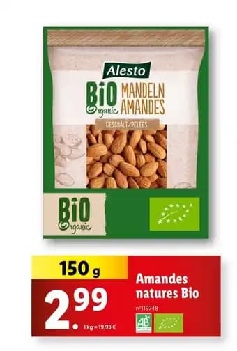 ALESTO Amandes natures bio