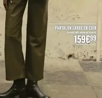Pantalon large en cuir