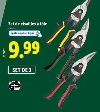 Set de cisailles à tôle