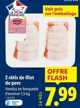 2 rôtis de filet de porc