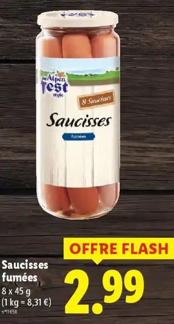 Saucisses fumées 45 g