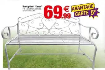 Banc pliant Cœur
