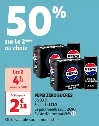 Pepsi zero sucres 33 cl