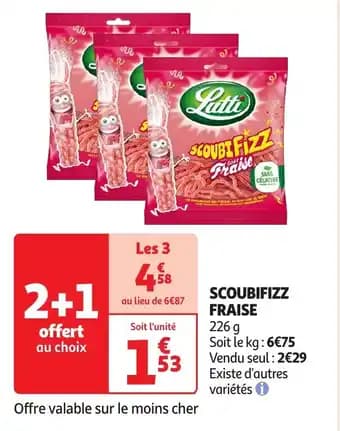Scoubifizz fraise 226 g