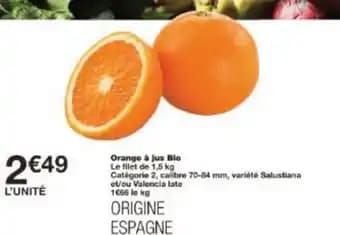 Orange à jus Bio 1.5 kg 