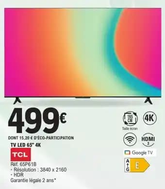 TCL Tv led 65" 4k