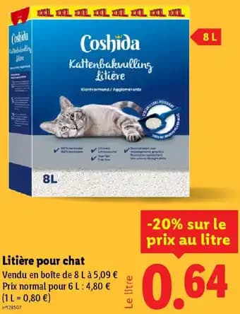 Litière pour chat 8 L
