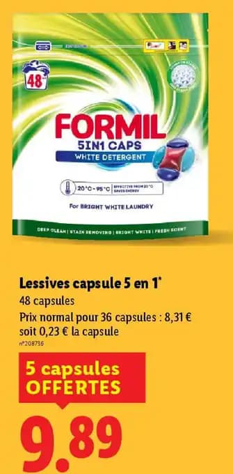 Lessives capsule 5 en 1