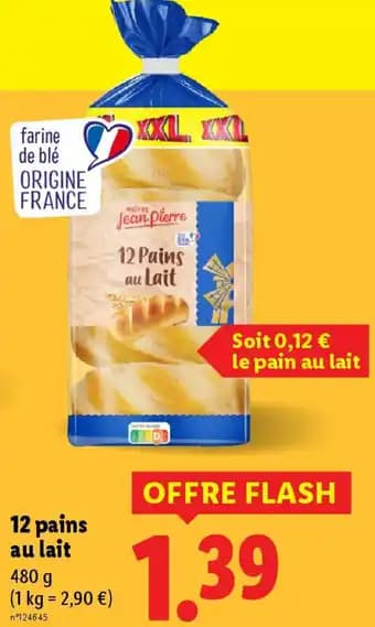 12 pains au lait 480 g