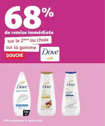 Sur la gamme douche dove