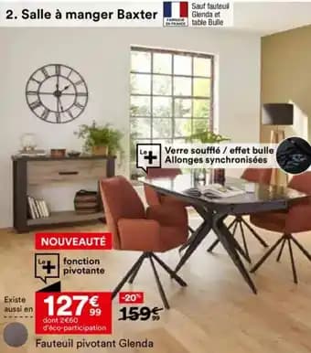 Fauteuil pivotant Glenda