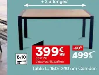 Table L. 160/240 cm Camden