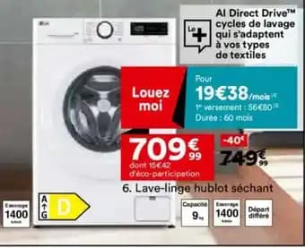 Lave-linge hublot séchant