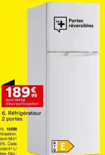 Réfrigérateur 2 portes