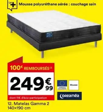 Matelas Gamma 2 140×190 cm