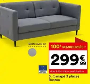 Canapé 3 places Boston