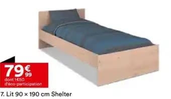Lit 90 x 190 cm Shelter