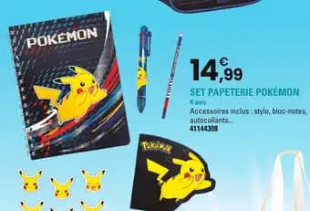 Set papeterie pokémon