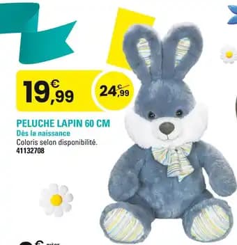 Peluche lapin 60 cm