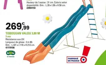 Toboggan valou 3,80 m