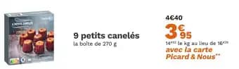 Picard 9 petits canelés