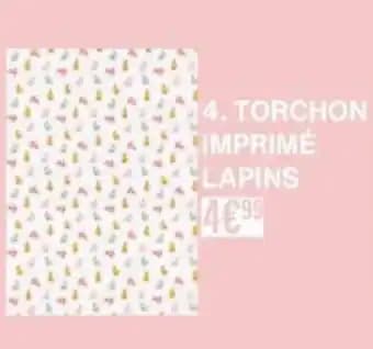 Torchon imprimé lapins