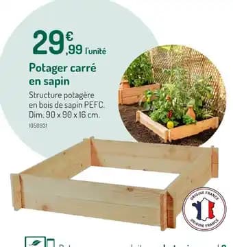Potager carré en sapin