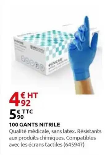 100 gants nitrile