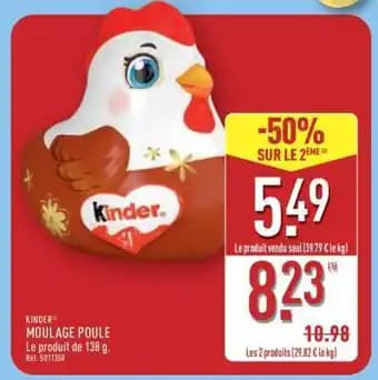 Kinder moulage poule