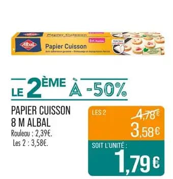 ALBAL Papier cuisson 8 m