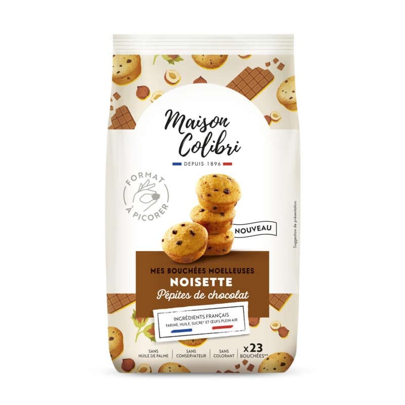Colibri Mes bouchées moelleuses noisettes pépites de chocolat 230g
