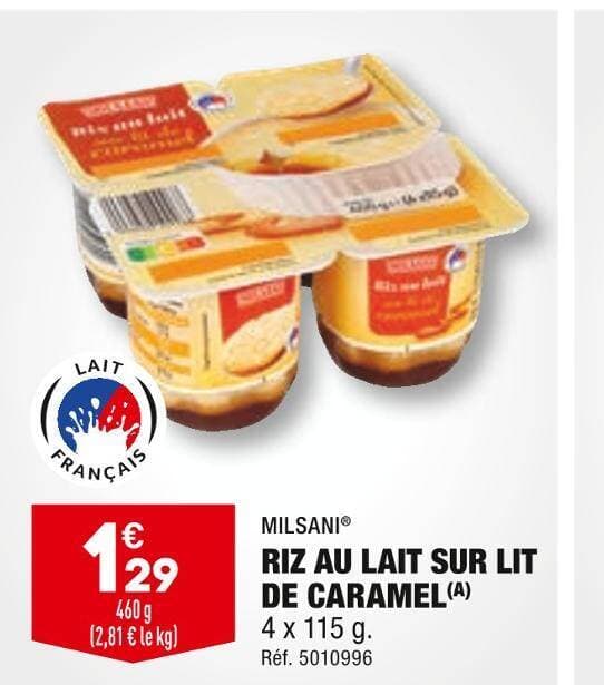MILSANI RIZ AU LAIT SUR LIT DE CARAMEL