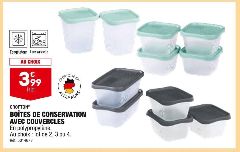 CROFTON BOÎTES DE CONSERVATION AVEC COUVERCLES