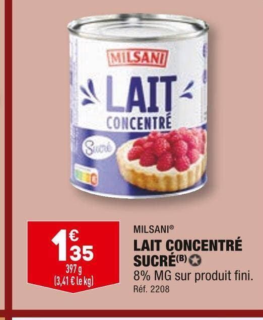 MILSANI LAIT CONCENTRÉ SUCRÉ