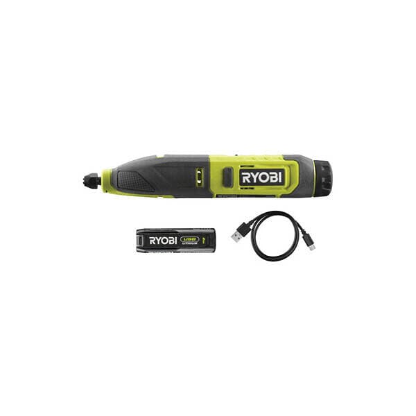 Mini-outil multifonction pour bois RYOBI RPC4-120G - 4V - 1 Batterie 2.0Ah - 1 Câble USB C