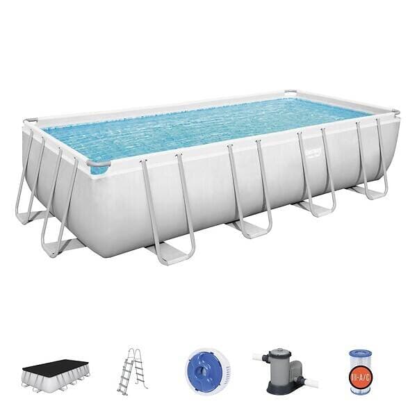 Piscine Power Steel, 549x274x122cm, filtre a cartouche, echelle, bache