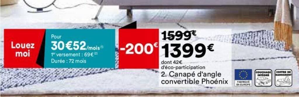 anapé d'angle convertible Phoenix